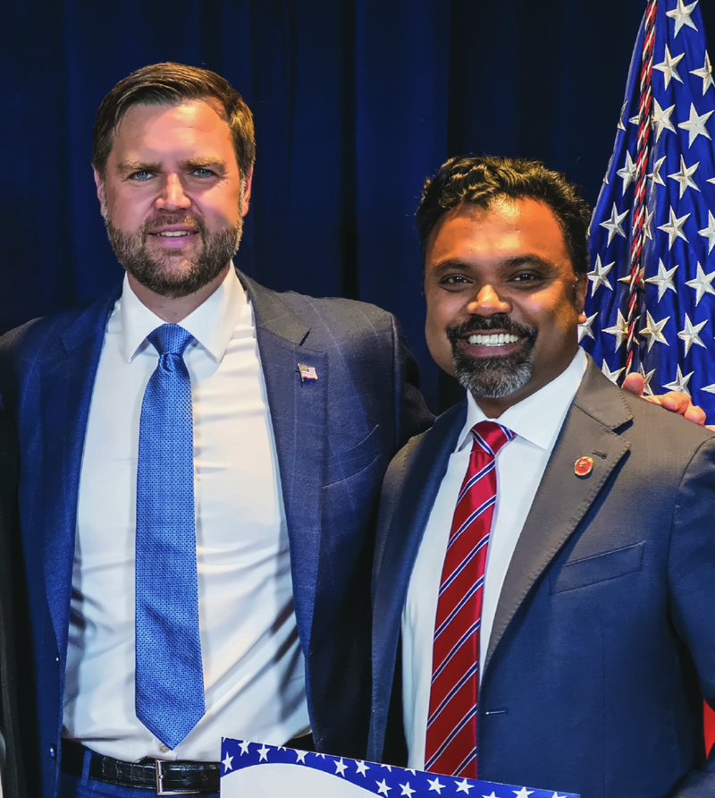 Abraham George with Vice President JD Vance